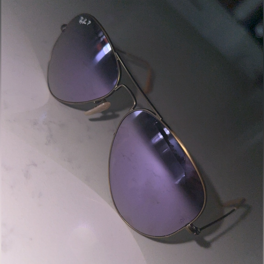 Ray-Ban Aviator Sunglasses With Lavender Lenses